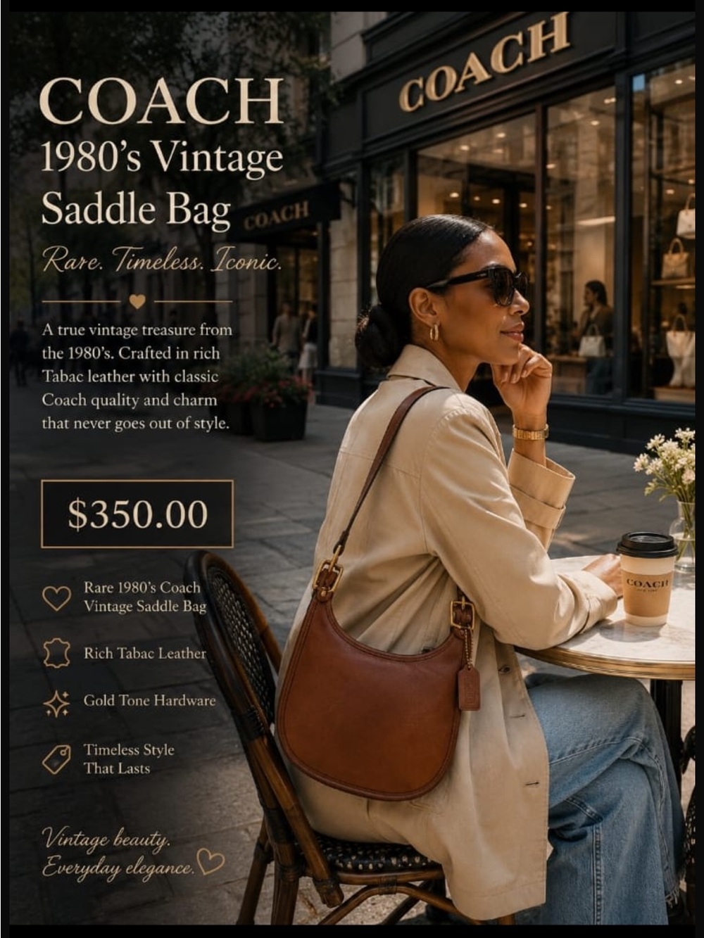 Coach Brown Leather Saddle Shoulder Bag